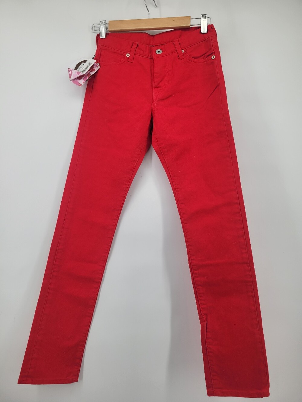BAPE "Urban Terrain" City to City Slim Red Denim Jeans - Size XXS (Authentic)